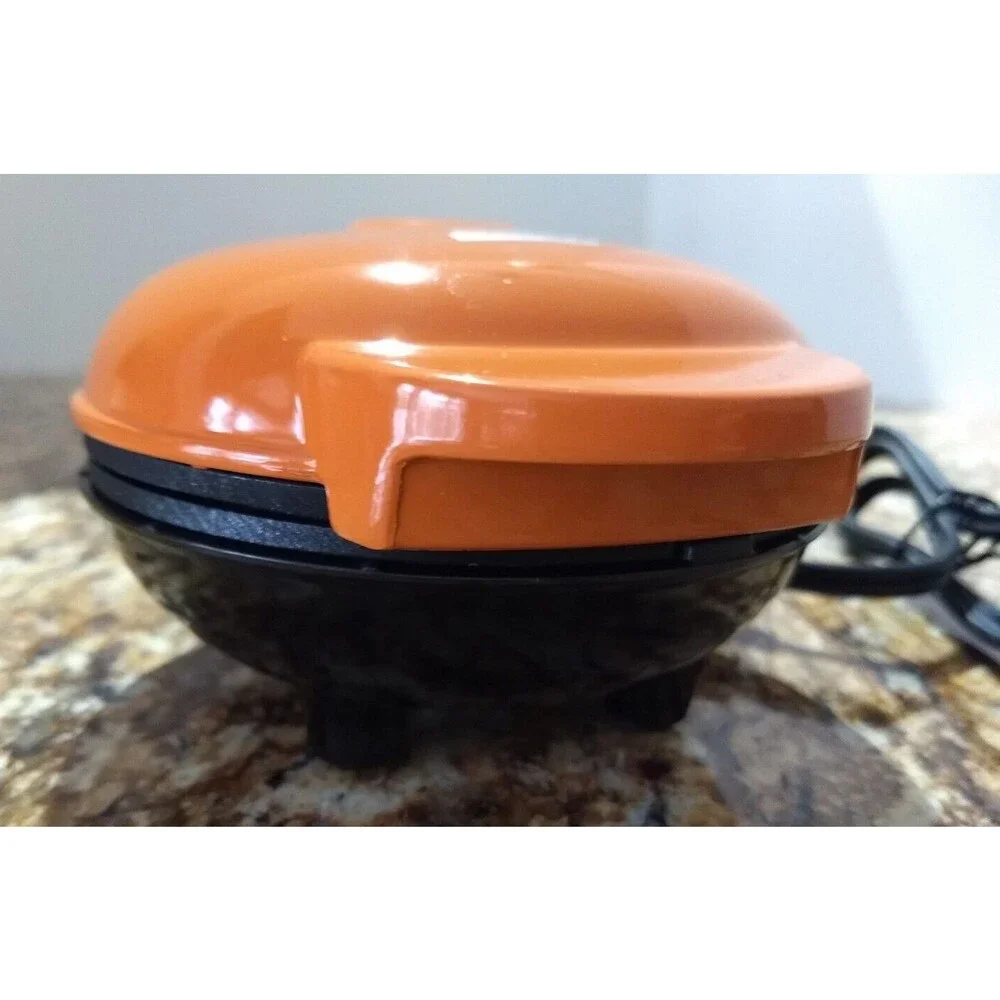 DASH Pumpkin Mini‎ Waffle Maker Orange Electric Griddle Individual DMWP001OR
